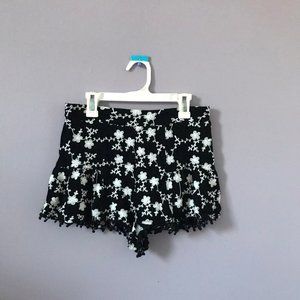 Altar'd State Black and White Floral Shorts